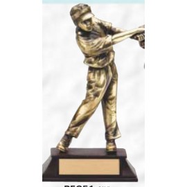 Custom Sunburst 8.5" Gold Cast Metal Finish Award w/ Base (Golf/ Male)
