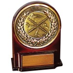 Stock 5 1/2" Medallion Award With 2" Swimming Female Coin and Engraving Plate Logo Printed