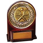 Stock 5 1/2" Medallion Award With 2" Tennis Coin and Engraving Plate Logo Printed