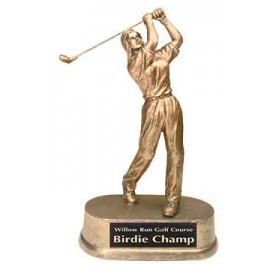 Promotional 9" Antique Gold Female Golf Resin