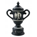 Men's Vintage Ceramic Golf Cup Trophy - Black / Bone Custom Branded