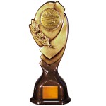 Promotional Stock Classic 12" Trophy with a 2" Rowing Coin with Engraving Plate
