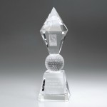Customized 11" Crystal Award - Golf Scepter