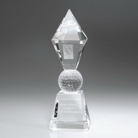 Customized 11" Crystal Award - Golf Scepter