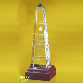 8" Grooved Obelisk Award Logo Printed