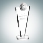 Personalized Success Golf Optical Crystal Award (Medium)