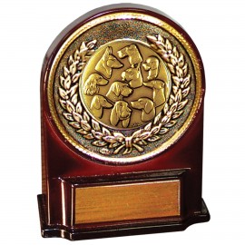 Logo Branded Stock 5 1/2" Medallion Award With 2" Dogs Coin and Engraving Plate