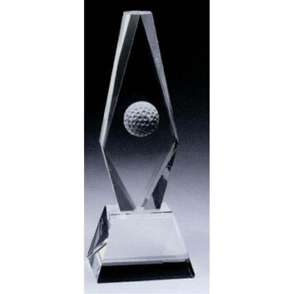 Medium Golf Ball Diamond Trophy Custom Imprinted