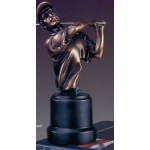 Copper Finish Male Golfer Torso Trophy w/Round Base (4"x8") Custom Branded