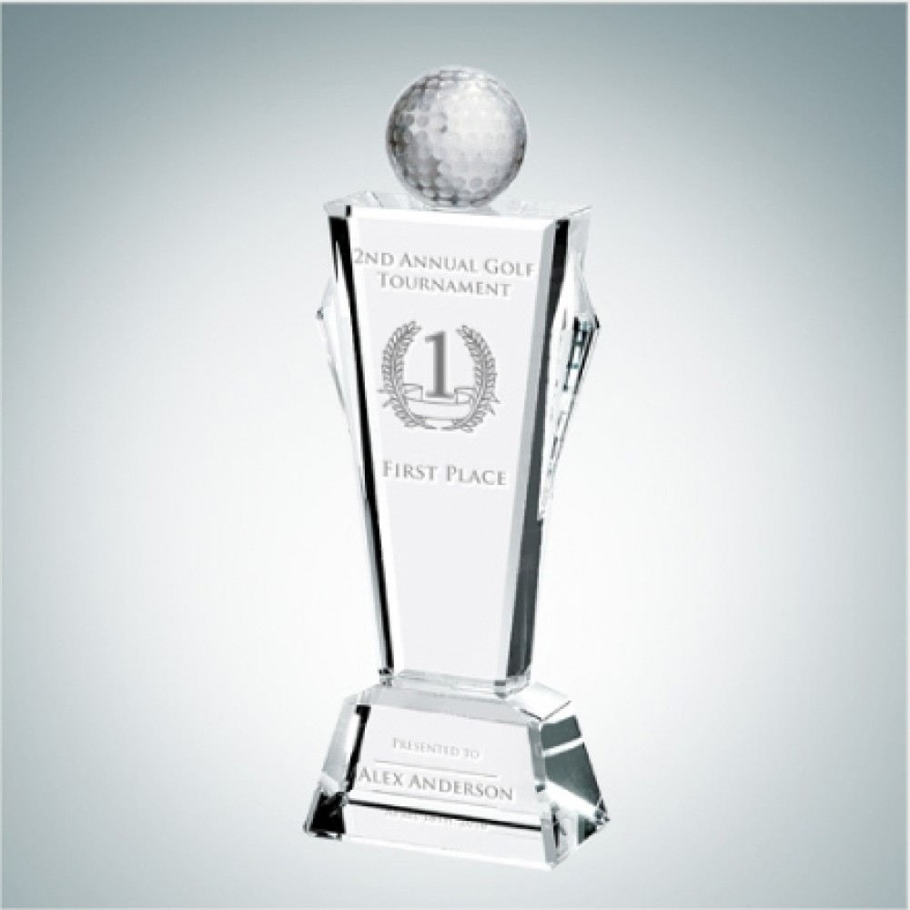 Personalized Golf Conqueror Optical Crystal Award Personalized Golf Conqueror Optical Crystal Award
