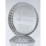 Customized Medium Optical Crystal Golf Trophy