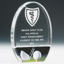 Logo Printed 7" Acrylic Golf Trophy