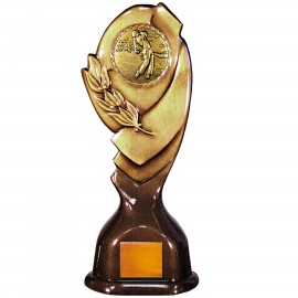 Stock Classic 12" Trophy with a 2" Golf Male Coin with Engraving Plate Logo Printed