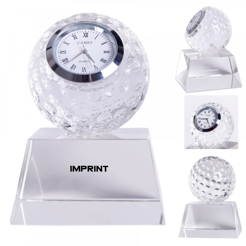 Anniversary Crystal Clock Trophy Custom Imprinted