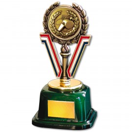 Logo Branded Stock 7" Trophy with 2" Whistle and Engraving Plate