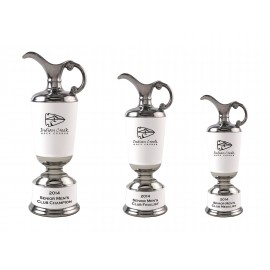 White Horn Ceramic Trophy Cup Custom Imprinted