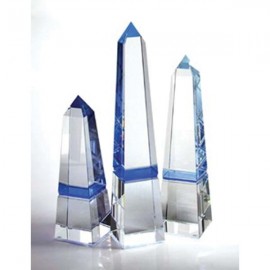 Personalized Blue Obelisk Award (10" x 2 3/8")