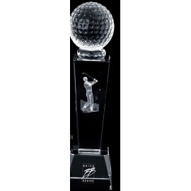 3D Golf Crystal Sport Trophy Custom Branded