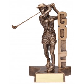 Golf, Female Billboard Resin - 6-1/2" Custom Branded