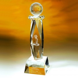 15" Crystal Award-Ultimate Golf Trophy Custom Imprinted