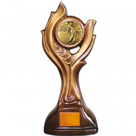 Stock 12" Victory Trophy With 2" Golf Male Coin and Engraving Plate Custom Branded