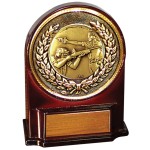 Stock 5 1/2" Medallion Award With 2" Shooting Coin and Engraving Plate Custom Branded
