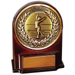 Custom Stock 5 1/2" Medallion Award With 2" Figure Skating Female Coin and Engraving Plate