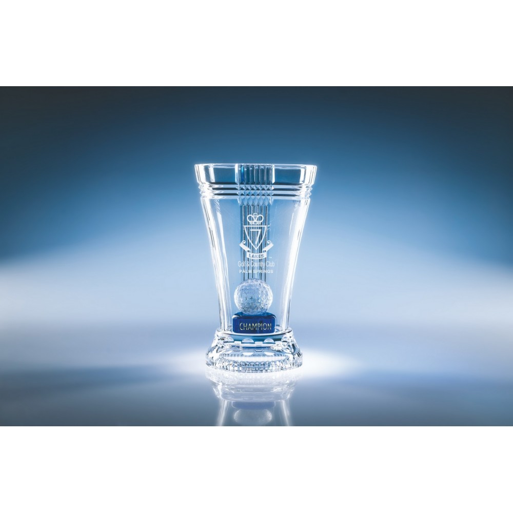 Custom Imprinted 10" Trans Golf Cup Crystal Award Custom Imprinted 10" Trans Golf Cup Crystal Award