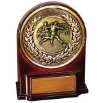 Personalized Stock 5 1/2" Medallion Award With 2" Soccer Male Coin and Engraving Plate