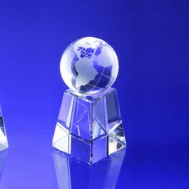 Customized 5" Globe Award w/Tall Base