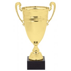 Gold Metal Italian Cup on Black Marble Base Custom Branded