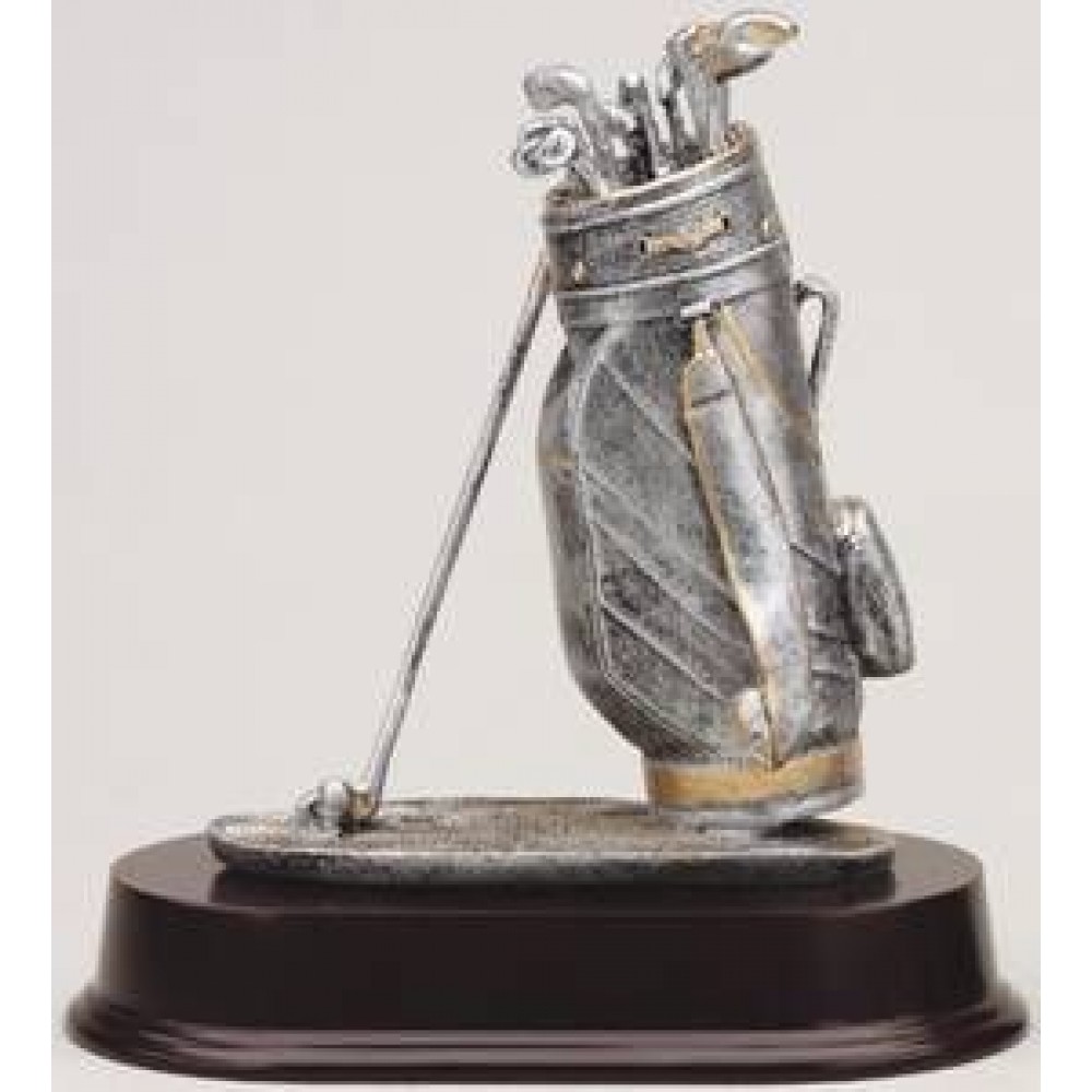 Golf Bag Resin Desk Award - 7 1/2" Tall Custom Branded Golf Bag Resin Desk Award - 7 1/2" Tall Custom Branded