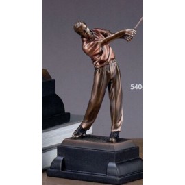 Golfer Swinging Club Trophy w/Rectangle Base (6"x10") Custom Branded