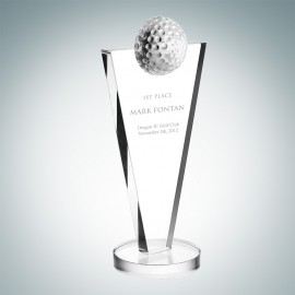 Promotional Success Golf Optical Crystal Award (Large)