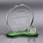Personalized Howard Miller Emerald - Small Golf Crystal Award