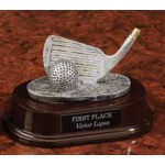 Custom Resin Golf Club In Pewter Trophy