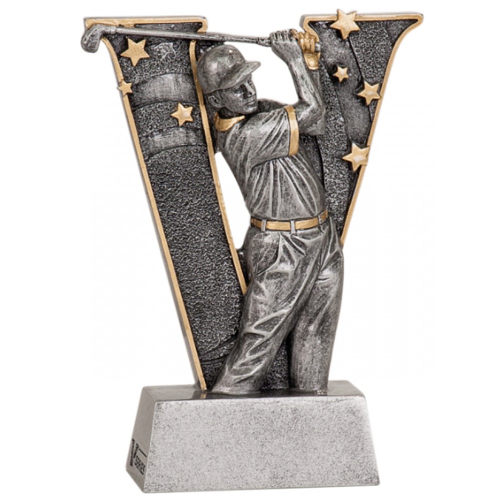 Logo Printed V Series Resin Male Golf Figure - 5" Logo Printed V Series Resin Male Golf Figure - 5"