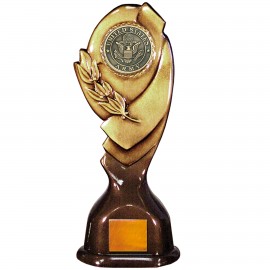Promotional Stock Classic 12" Trophy with a 2" US Army Coin with Engraving Plate