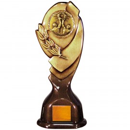 Stock Classic 12" Trophy with a 2" Victory Male Coin with Engraving Plate Logo Printed