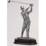 Personalized 12" Male Golfer Resin Sculpture Award w/ Oblong Base