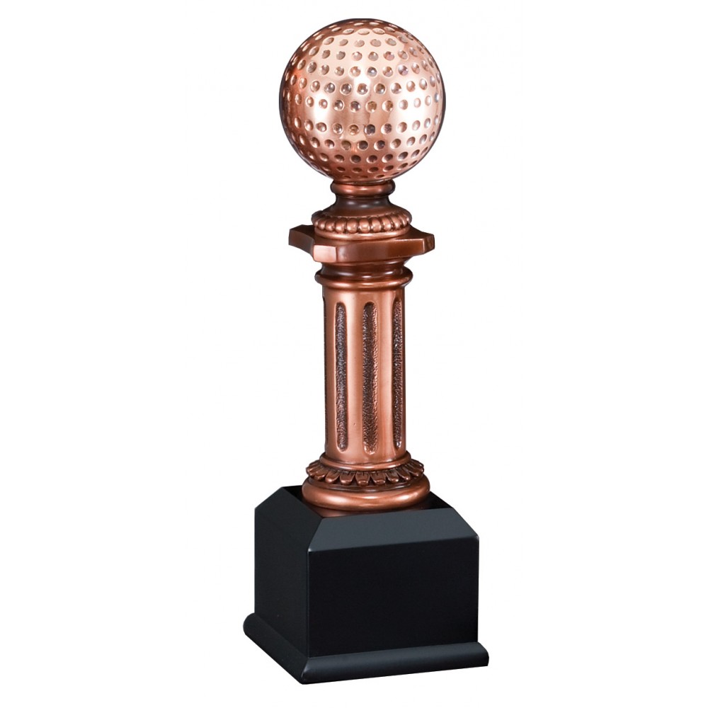 Golf - Electroplated Bronze Pedestal -10 1/2" Tall Custom Branded