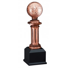 Personalized Golf - Electroplated Bronze Pedestal -10 1/2" Tall