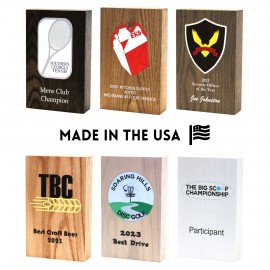 5" x 8" Wood Block Award Logo Printed