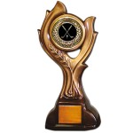 Promotional Stock 15" Victory Trophy- 2" Golf General Coin With Engraving Plate