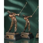 Customized Bronze Resin Golfer Trophy (12")