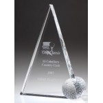 Custom Medium Optical Crystal Peak Golf Trophy