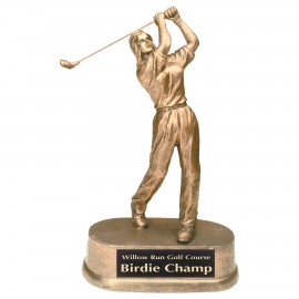 Golf Award, Female Figure, 9"H Logo Printed
