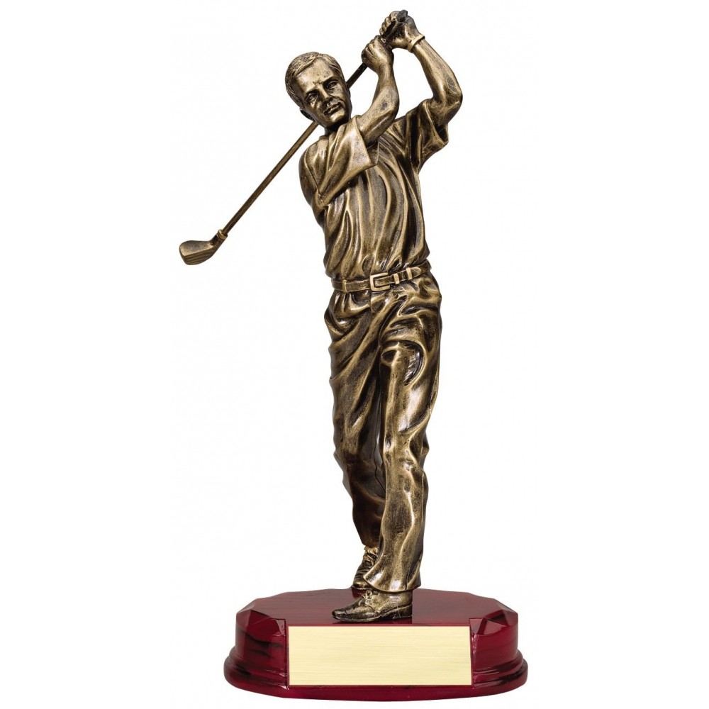 Promotional Antique Bronze male golfer, Driver resin