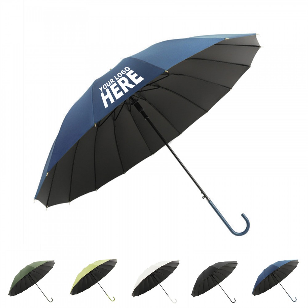 Custom 16 Rib Curved Grip Umbrella Custom 16 Rib Curved Grip Umbrella