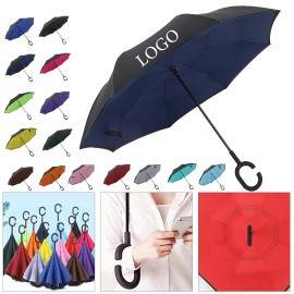 Large C-Shaped Inverted Umbrella with Logo